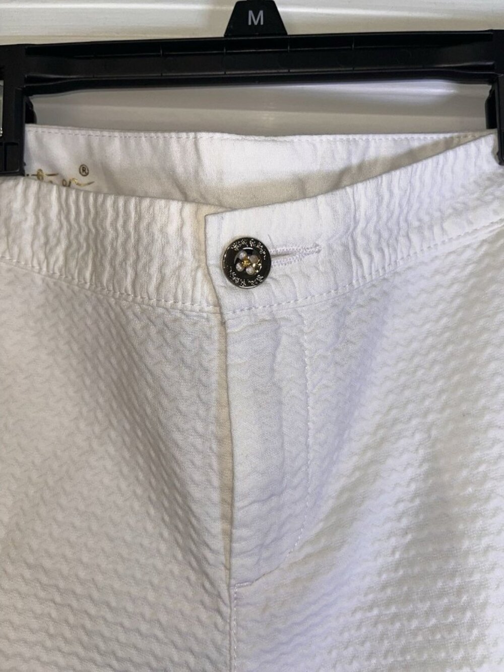 Lilly Pulitzer Resort White Buttercup Shorts Sz 10 Scalloped Hem 5" Inseam Jacqu - Picture 4 of 11